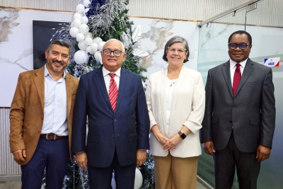 Izq. a der.: Francisco Lucero, Luis Rafael Delgado Sánchez, tesorero nacional, Martha Cubillos e Isidro de la Cruz, subtesorero nacional.